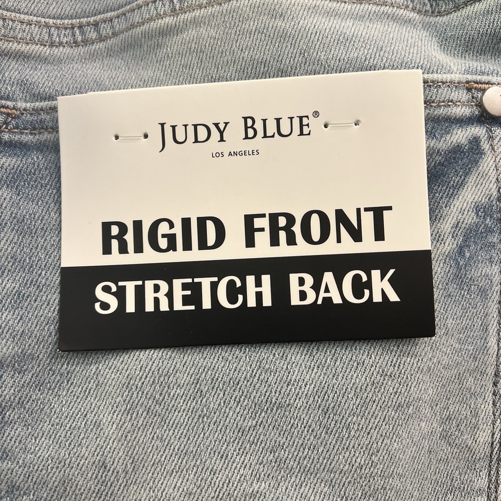 Judy Blue 90s Straight Jeans 14w Rigid Magic JB88884 Distressed Raw Hem NEW! - Picture 6 of 13